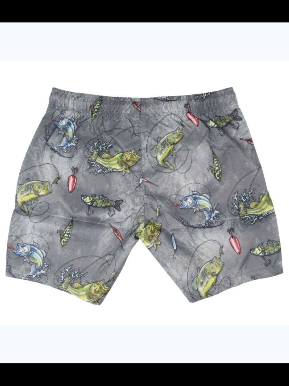 Psycho Tuna Men's Fishing Print Swim Trunks - Gray